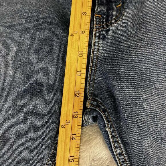 Levis 505 Mens Size 40x26.5 Medium Wash Distressed Stain Straight Jeans Grunge - Picture 13 of 13